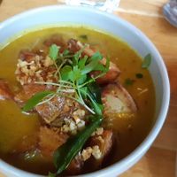 Fried potatoes, wild ginger curry at alter in East London