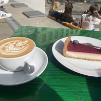 Cappuccino and wild berry panacotta cake  at KAWA in Dresden
