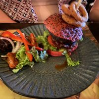 Vegan beet burger  at Eetcafé de Sjampetter in Deventer
