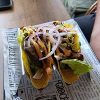 Vegan tacos met aubergine shoarma at Eetcafé de Sjampetter in Deventer
