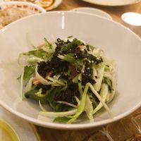 Puntarelle with olives and grapefruit at Two Forks Hummus Shop in Malmo
