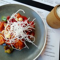 Kung Po Chinese Croissant and rice at Opium  in Glasgow