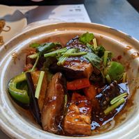 Aubergine and tofu clay pot at Opium  in Glasgow
