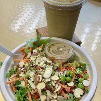 Sesame Quinoa Bowl with seasonal pumpkin spice smoothiee  at Juice & Berry in Roselle