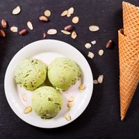 Matcha & Pistachio Vegan Icecream at Eleven Oh 7 in Saint Michael