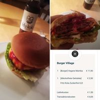 Vegane Mamba Burger & Fritz Kola at Burger Village in Hamburg