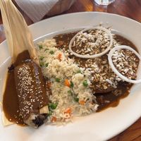 "Enplantanadas” with rice   at Salsa A La Salsa in Minneapolis