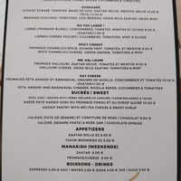 The menu at Kaaké in Antibes