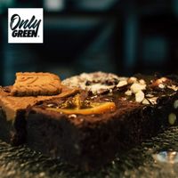 CBD Roasted pecan & salted caramel brownies at Only Green in Bristol