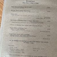 Breakfast menu at Federal Doma Cafe in Federal