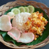 oseng telur tomat pedas. at Dapur Sukabeda - Tahu Geol in Kuta