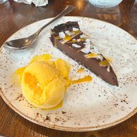 vegan chocolate torte at Six in Cambridge