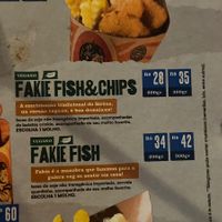 Opções veganas do cardápio (há também um sanduíche na página seguinte) [foto de nov/2024] at Sirène Fish & Chips in Sao Paulo
