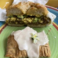 Joe Cool breakfast sandwich and a poptart  at Just What I Kneaded in Los Angeles