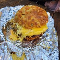 Breakfast biscuit sandwich at Just What I Kneaded in Los Angeles