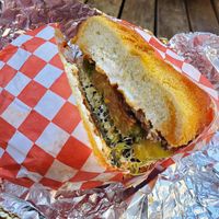 Seitan bagel at Just What I Kneaded in Los Angeles