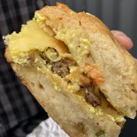 Yes, chef! sandwich. The biscuit is very tasty  at Just What I Kneaded in Los Angeles