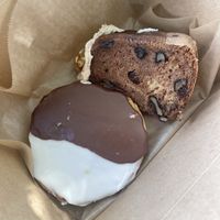 Walnut cake and black and white cookie  at Just What I Kneaded in Los Angeles