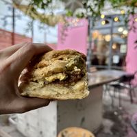 Sausage + Egg + Cheeze Biscuit Sandwich   at Just What I Kneaded in Los Angeles
