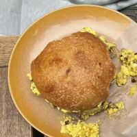 Breakfast sandwich with scrambled tofuu  at Just What I Kneaded in Los Angeles