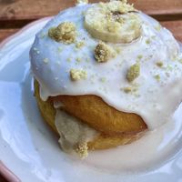 Banana cream doughnut 🍩   at Just What I Kneaded in Los Angeles