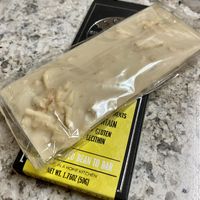 White Chocolate Potato Chip - New Biodegradable Packaging  at Soul Brain Vegan Chocolates in Simi Valley