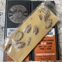 Seasonal Pumpkin Spice - New Biodegradable Packaging  at Soul Brain Vegan Chocolates in Simi Valley