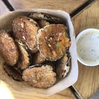 Fried pickles  at Rollin Roots in San Diego