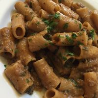 pasta with eggplant! creamy & delicious! at Suribachy in Catania
