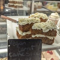 Vegan carrot cake (no nuts!) at Crave Coffee House & Bakery in Kingston