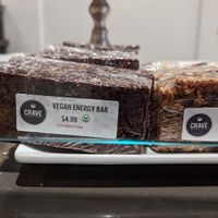 Vegan energy bars at Crave Coffee House & Bakery in Kingston