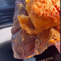 Orange creamsicle muffin (not vegan) at Crave Coffee House & Bakery in Kingston