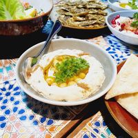 Hummus, favourtie! Vegan! at Kazbar in Central Singapore