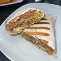 Breakfast Wrap at Green Island Bistro in Rhuddlan