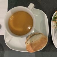 (Half of) butternut squash soup   at Green Island Bistro in Rhuddlan