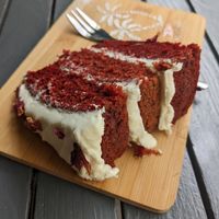 Red velvet cake at Green Island Bistro in Rhuddlan