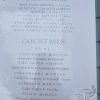 Drinks menu 1 at Green Island Bistro in Rhuddlan