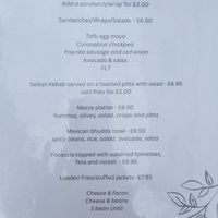 Lunch menu at Green Island Bistro in Rhuddlan