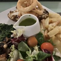 Cauliflower steakk  at Green Island Bistro in Rhuddlan