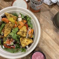 Jackfruit salad with Beet Tahini!  at Forever Coffee NYC in New York City