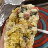 Breakfast chickpea omelette brunch pita!  at Forever Coffee NYC in New York City