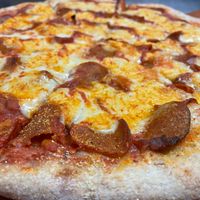 Pepperoni pizza vegan style! at Lolly's Pantry in North Palm Beach