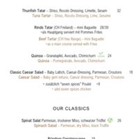 Menu part 1  at La Clav in Flims