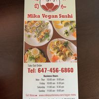 Vegan Menu  #Veganuary at Mika Sushi in Scarborough