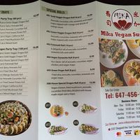 Back of Menu  #Veganuary at Mika Sushi in Scarborough