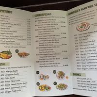 Front of Menu  #Veganuary at Mika Sushi in Scarborough