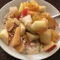 Brunch - Vanilla soy joghurt, cereals and fruits at Viasko - Bar und Restaurant in Berlin
