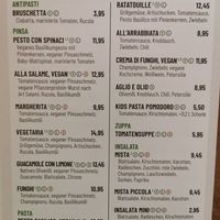 Menu. at Vapiano - Westpark in Ingolstadt