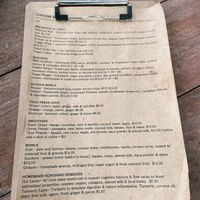 Menu  at GROW in Anglesea