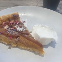 Pear and custard tart at GROW in Anglesea